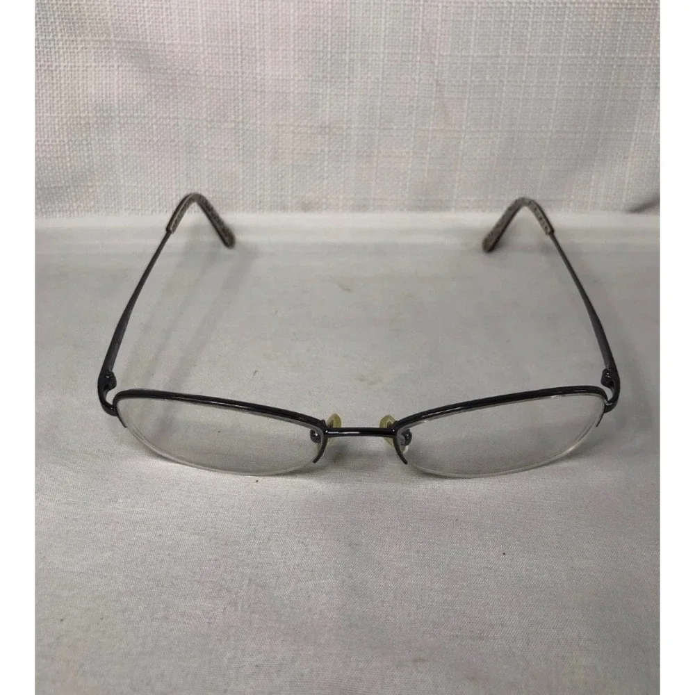 Coach Juliet 127 Slate Semi Rimless Eyeglasses Frames Rhinestone Floral Women
